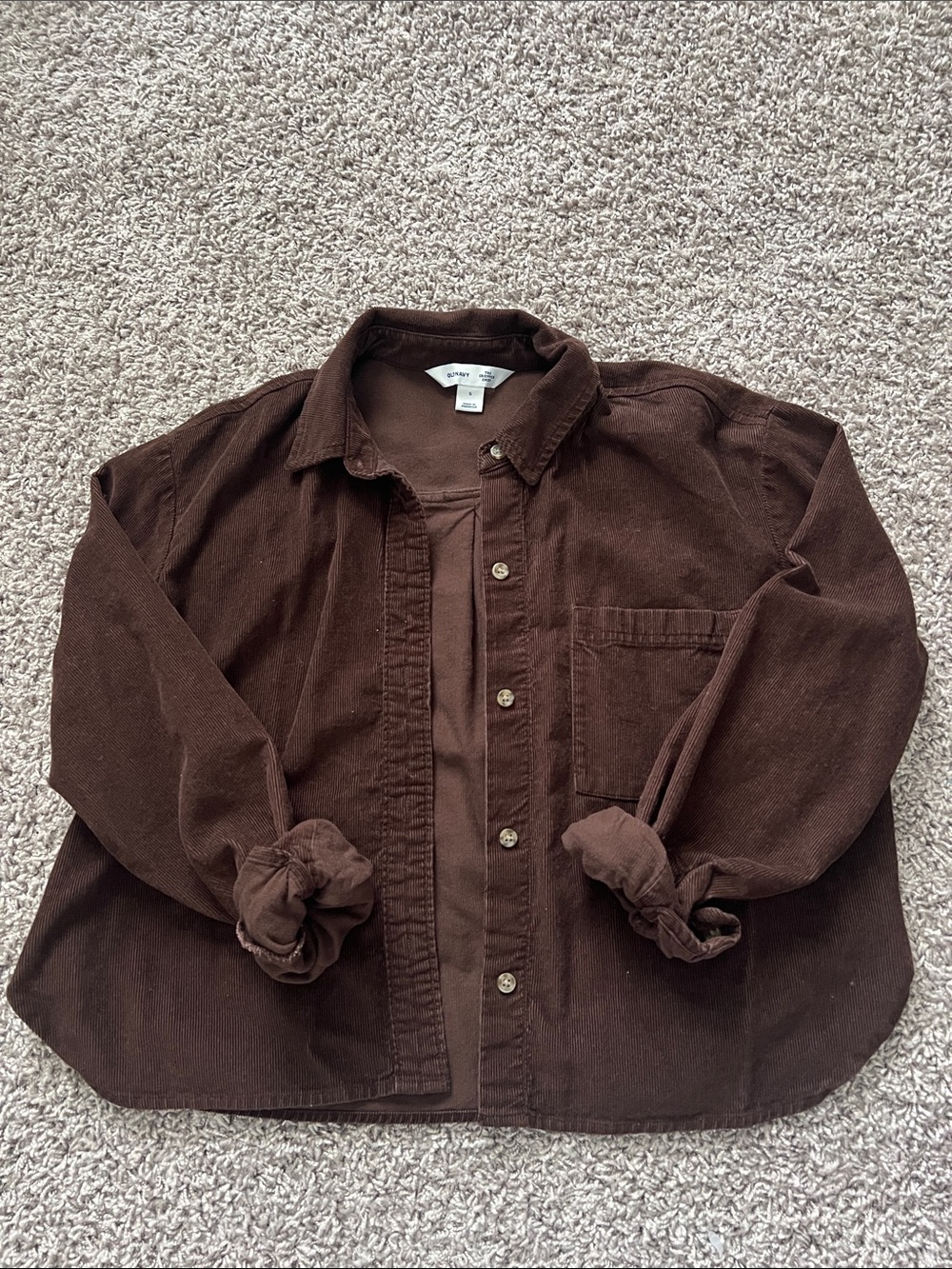 Old Navy “The Cropped Shirt” Corduroy Button Down